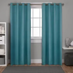 Oxford Teal Thermal Curtain Panel Set, 84 In.-Kirkland's Home Clearance