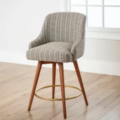 Paige Swivel Stripe Counter Stool-Kirkland's Home Store
