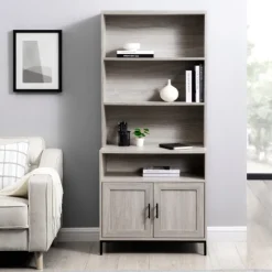 Pale Wooden Willow Storage Bookcase-Kirkland's Home Online