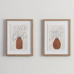 Palm Leaves In Vase Framed Art Prints, Set Of 2-Kirkland's Home Hot