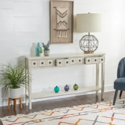 Paloma Cream 4-Drawer Console Table-Kirkland's Home Online