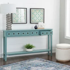 Paloma Teal 4-Drawer Console Table-Kirkland's Home Hot