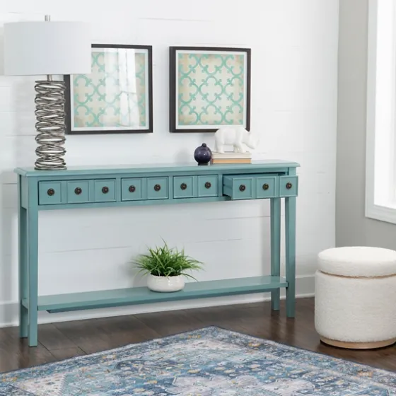 Paloma Teal 4-Drawer Console Table-Kirkland's Home Hot