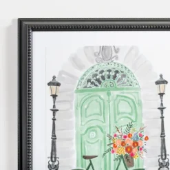 Parisian Mint Door With Bicycle Framed Art Print-Kirkland's Home Cheap