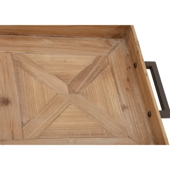 Parquet Fir Wood Decorative Tray-Kirkland's Home Fashion