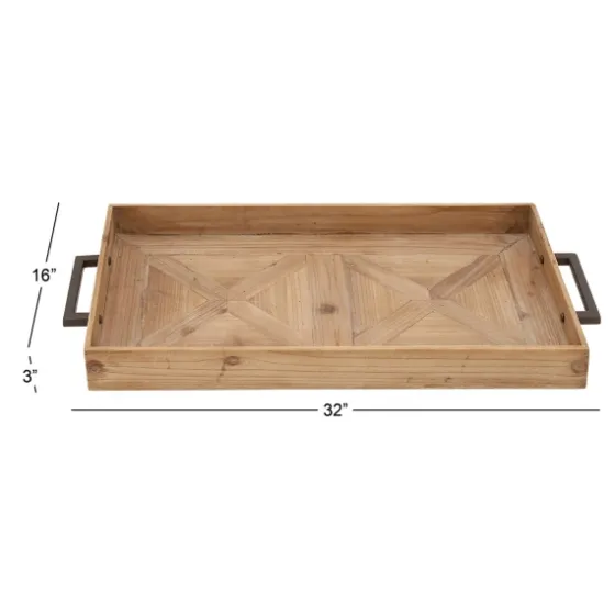 Parquet Fir Wood Decorative Tray-Kirkland's Home Fashion