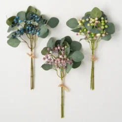Pastel Berry And Eucalyptus Stems, Set Of 3-Kirkland's Home Outlet