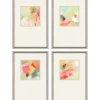 Pastel Splash Framed Art Prints, Set Of 4-Kirkland's Home Outlet
