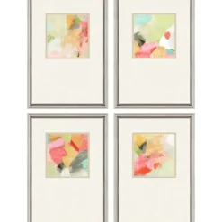 Pastel Splash Framed Art Prints, Set Of 4-Kirkland's Home Outlet