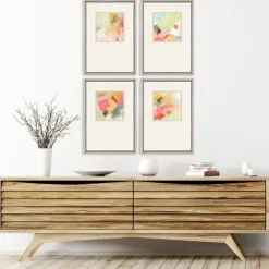 Pastel Splash Framed Art Prints, Set Of 4-Kirkland's Home Outlet