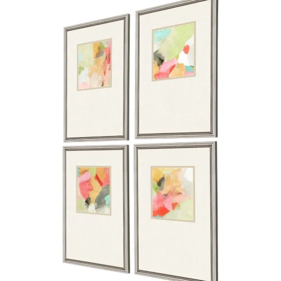 Pastel Splash Framed Art Prints, Set Of 4-Kirkland's Home Outlet