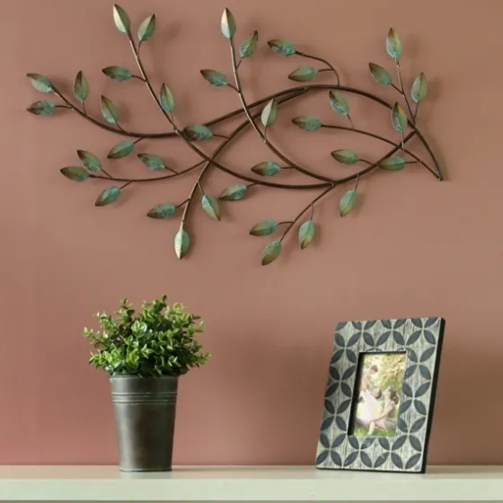 Patina Blowing Leaves Metal Wall Plaque-Kirkland's Home Sale