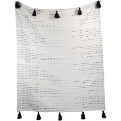 Patterned Handwoven Throw With Tassels-Kirkland's Home Sale