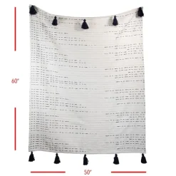 Patterned Handwoven Throw With Tassels-Kirkland's Home Sale