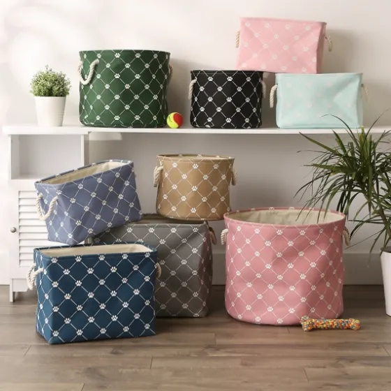 Paw Trellis Round Basket, 15 In.-Kirkland's Home Clearance