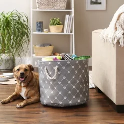 Paw Trellis Round Basket, 18 In.-Kirkland's Home Clearance