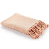 Peach Checkered Weave Fringe Throw-Kirkland's Home Hot