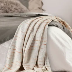 Peach Shimmer Stripe Woven Throw-Kirkland's Home Flash Sale