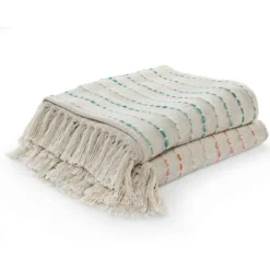 Peach Shimmer Stripe Woven Throw-Kirkland's Home Flash Sale