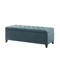 Peacock Button Tufted Storage Bench-Kirkland's Home Discount