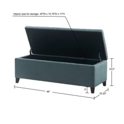 Peacock Button Tufted Storage Bench-Kirkland's Home Discount