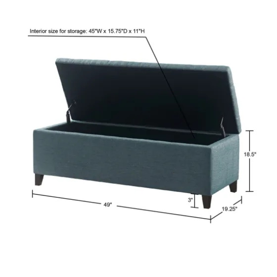 Peacock Button Tufted Storage Bench-Kirkland's Home Discount