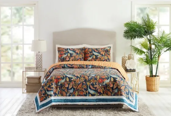 Peacock Garden King 3-Pc. Quilt Set-Kirkland's Home Clearance