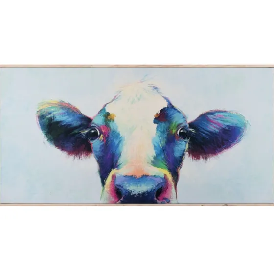 Peek A Moo Natural Wood Framed Art Print-Kirkland's Home Shop