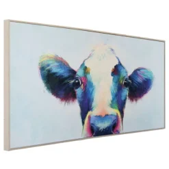 Peek A Moo Natural Wood Framed Art Print-Kirkland's Home Shop