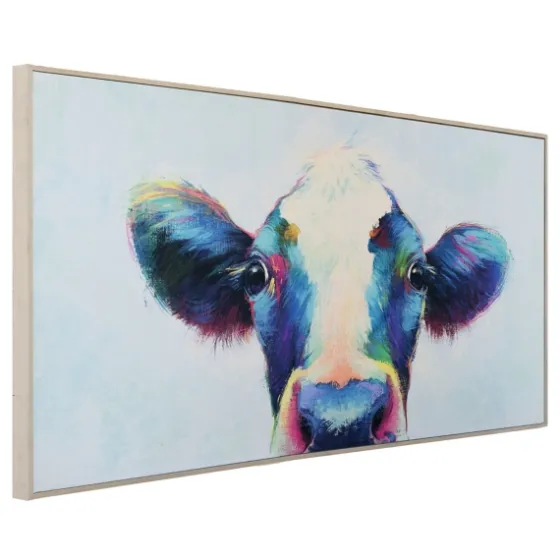 Peek A Moo Natural Wood Framed Art Print-Kirkland's Home Shop