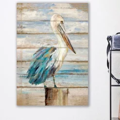 Pelican On Faux Shiplap Giclee Canvas Art Print-Kirkland's Home Best Sale