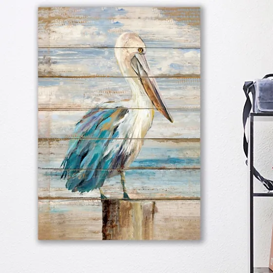 Pelican On Faux Shiplap Giclee Canvas Art Print-Kirkland's Home Best Sale