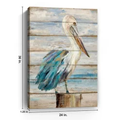 Pelican On Faux Shiplap Giclee Canvas Art Print-Kirkland's Home Best Sale