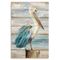 Pelican On Shiplap Canvas Art Print-Kirkland's Home Store