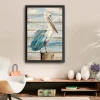 Pelican Shiplap Framed Canvas Art Print, 26X38 In.-Kirkland's Home Cheap