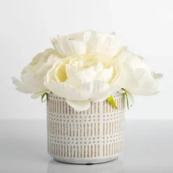 Peony Bouquet In Patterned Planter-Kirkland's Home Best
