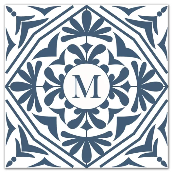 Personalized Blue Tile Monogram Wall Plaque-Kirkland's Home Fashion