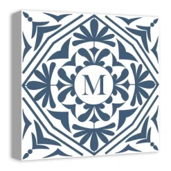 Personalized Blue Tile Monogram Wall Plaque-Kirkland's Home Fashion