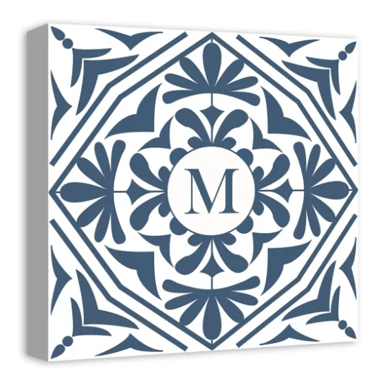 Personalized Blue Tile Monogram Wall Plaque-Kirkland's Home Fashion