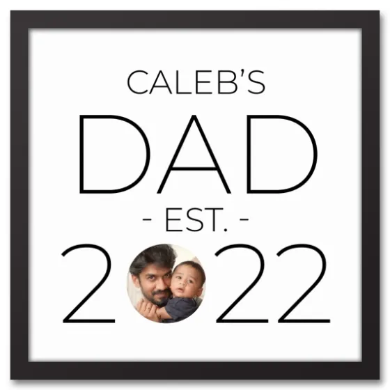 Personalized Dad Established Black Canvas Print-Kirkland's Home Discount