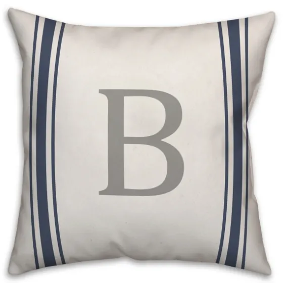 Personalized Farmhouse Stripe Monogram Pillow-Kirkland's Home Cheap