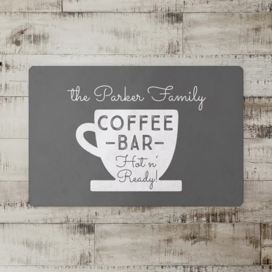 Personalized Gray Coffee Bar Kitchen Mat-Kirkland's Home Discount