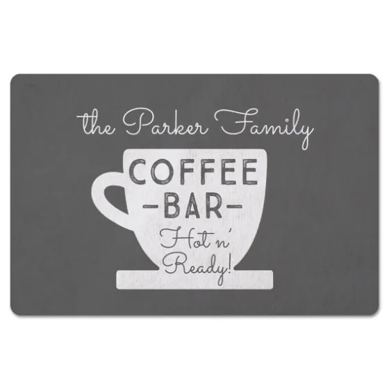 Personalized Gray Coffee Bar Kitchen Mat-Kirkland's Home Discount