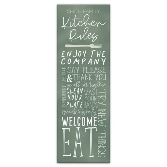 Personalized Kitchen Rules Canvas Wall Plaque-Kirkland's Home Shop