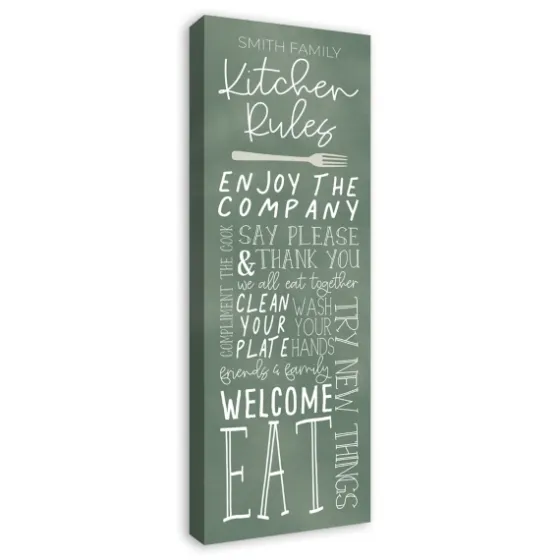 Personalized Kitchen Rules Canvas Wall Plaque-Kirkland's Home Shop