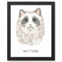 Personalized Long Hair Gray Cat Canvas Wall Plaque-Kirkland's Home Outlet
