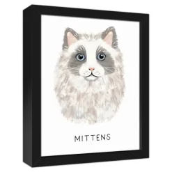 Personalized Long Hair Gray Cat Canvas Wall Plaque-Kirkland's Home Outlet