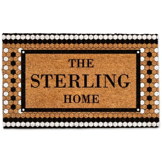 Personalized Monochrome Tile Coir Doormat-Kirkland's Home Cheap