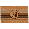 Personalized Monogram Black Stripes Doormat-Kirkland's Home Outlet