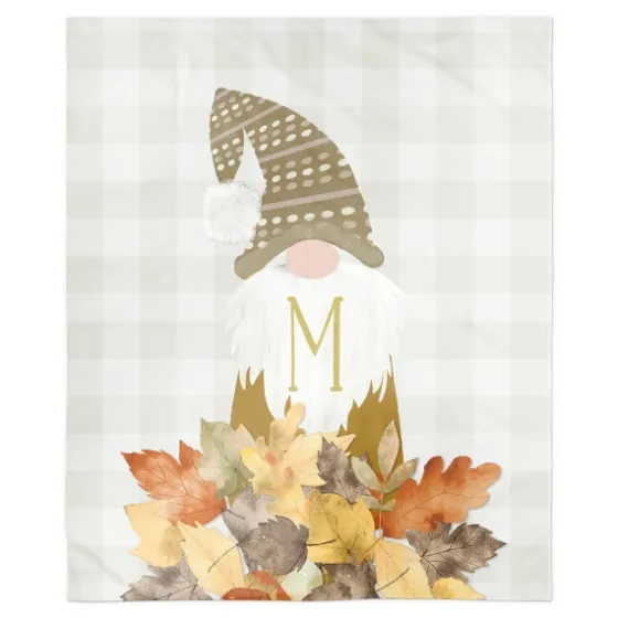 Personalized Monogram Gnome Harvest Throw Blanket-Kirkland's Home Best Sale